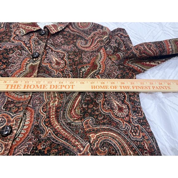 Coldwater Creek Jacket Womens Petite Large Paisley Tapestry Lined Button Front - Picture 11 of 11